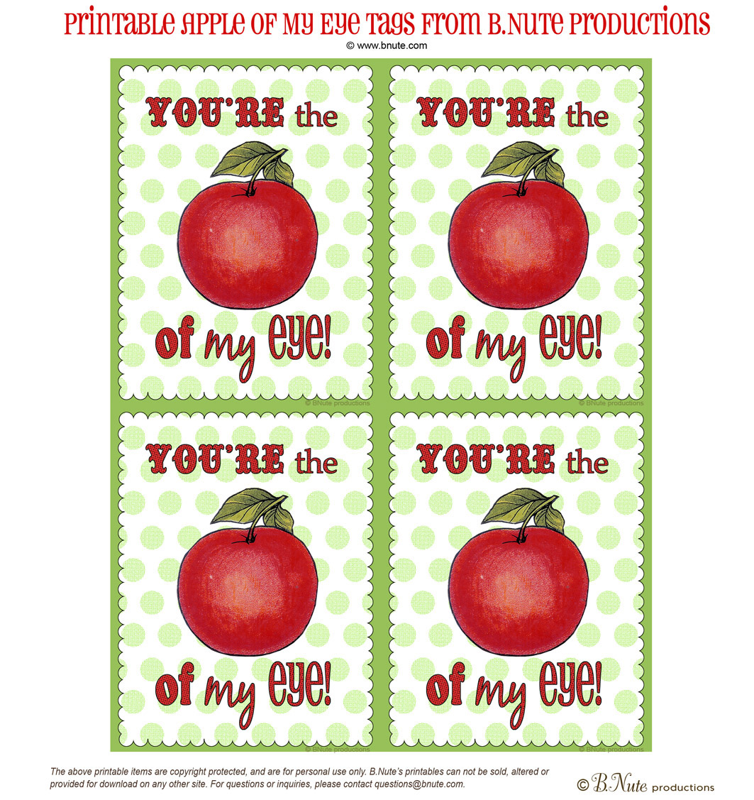 Apple Of My Eye Valentine Free Printable