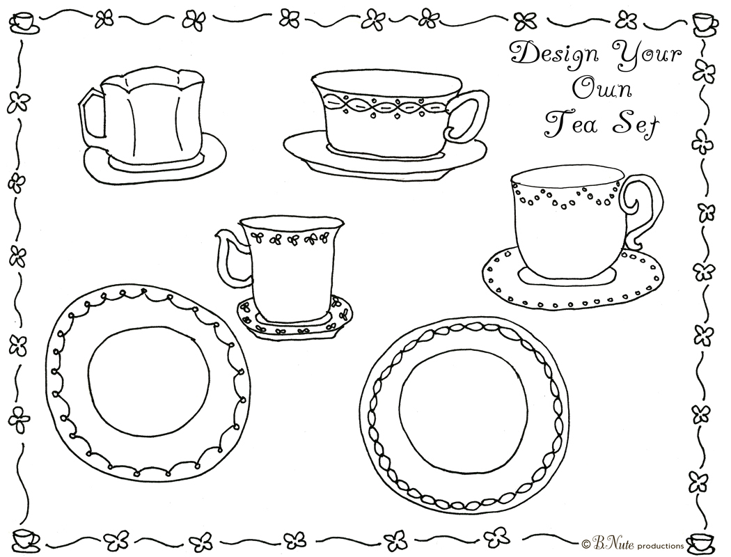 tea party coloring pages free - photo #8