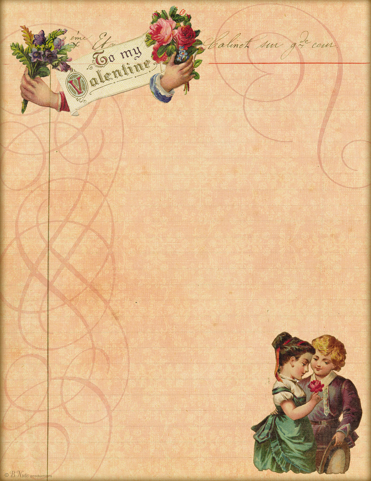 bnute productions: A Vintage Valentine Love Letter: Free Printable Paper and How To's