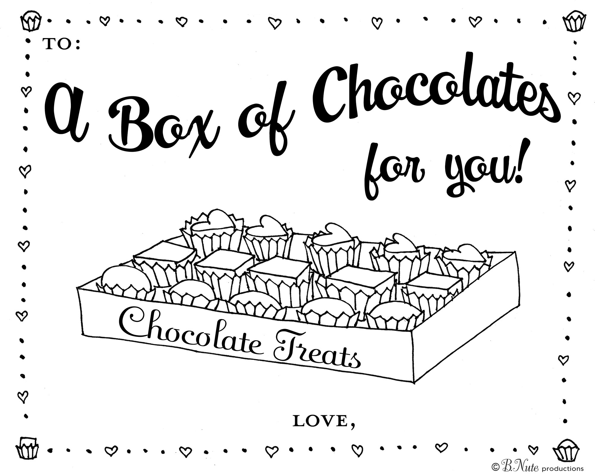 Box Of Chocolate Coloring Page