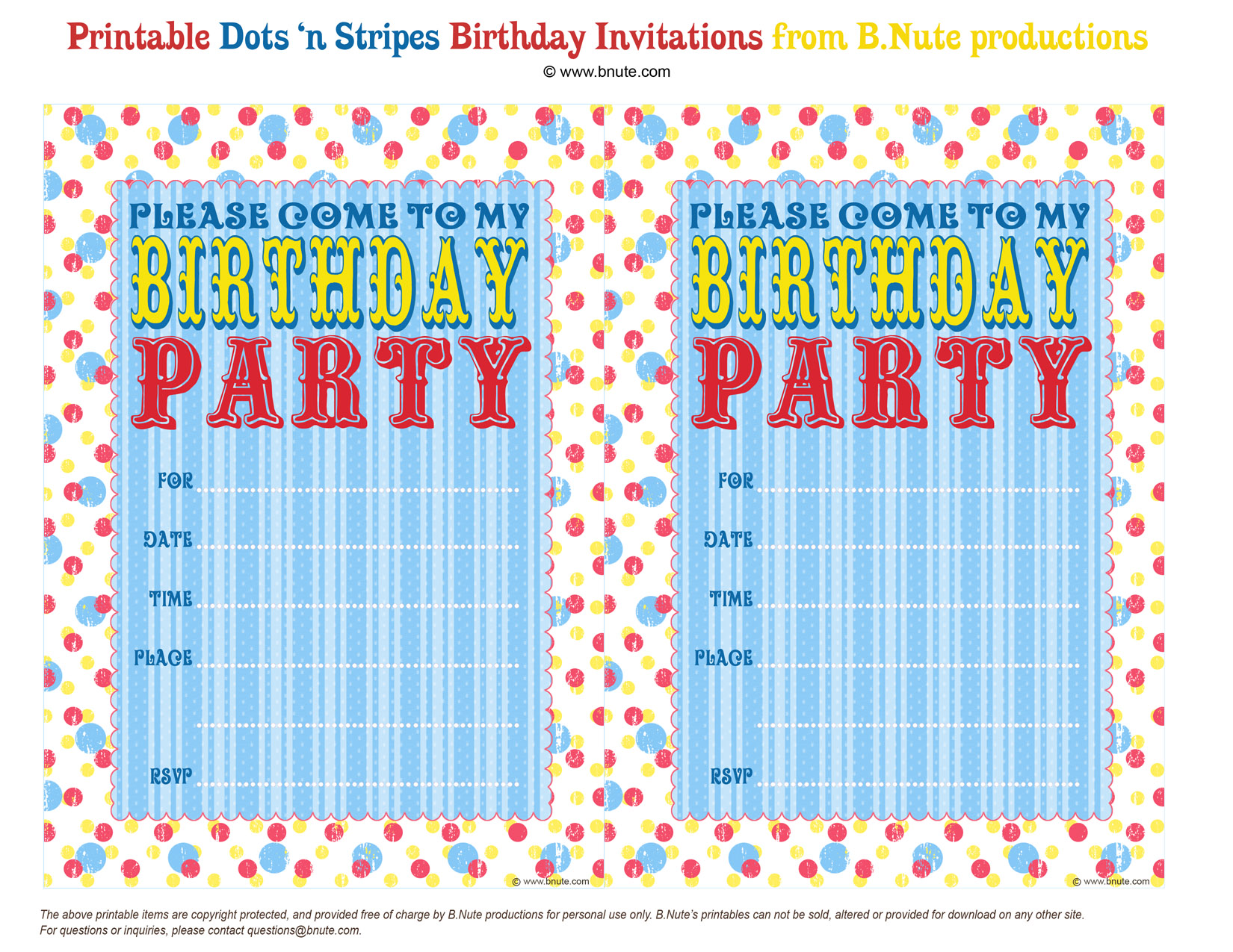 Free Party Invitations 2